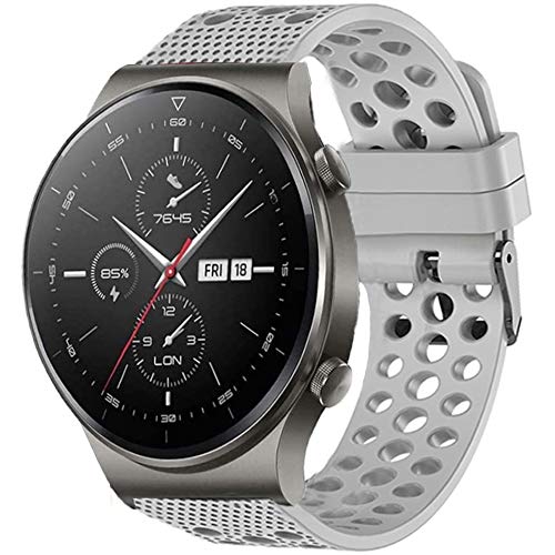 LvBu Armband Kompatibel Für Huawei Watch GT 2 Pro, Sport Silikon Classic Ersatz Uhrenarmband Für Huawei Watch GT 2 Pro Smartwatch (grau) von LvBu