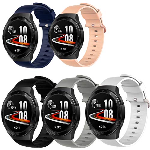 LvBu Armband Kompatibel Für Huawei Watch GT 2e, Sport Silikon Classic Ersatz Uhrenarmband Für Huawei Watch GT 2e Smartwatch (5 Pack) von LvBu