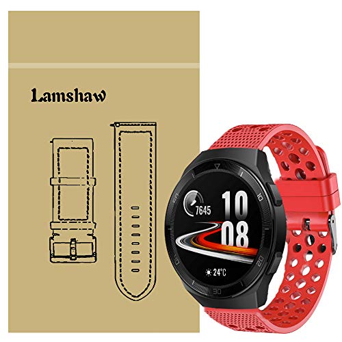 LvBu Armband Kompatibel Für Huawei Watch GT 2e, Sport Silikon Classic Ersatz Uhrenarmband Für Huawei Watch GT 2e Smartwatch (Rot) von LvBu