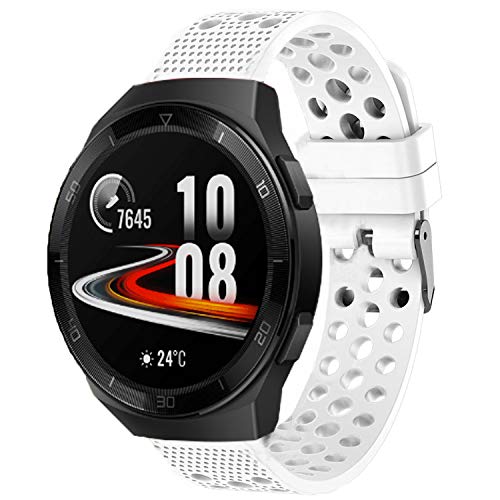 LvBu Armband Kompatibel Für Huawei Watch GT 2e, Sport Silikon Classic Ersatz Uhrenarmband Für Huawei Watch GT 2e Smartwatch (Weiß) von LvBu