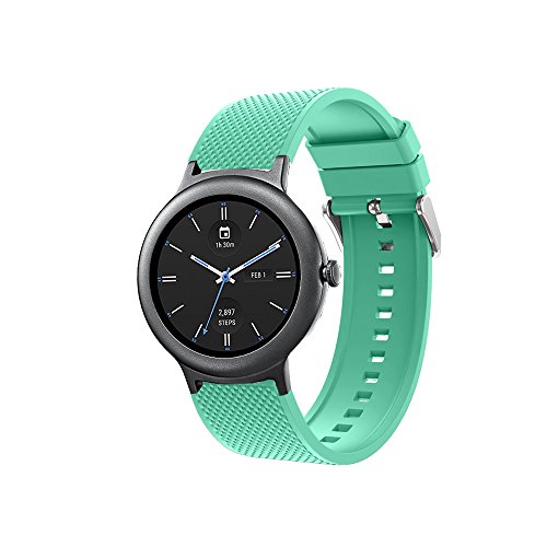 LvBu Armband Kompatibel Für LG Watch Style, Sport Silikon Classic Ersatz Uhrenarmband Für LG Watch Style Smartwatch (Grün) von LvBu