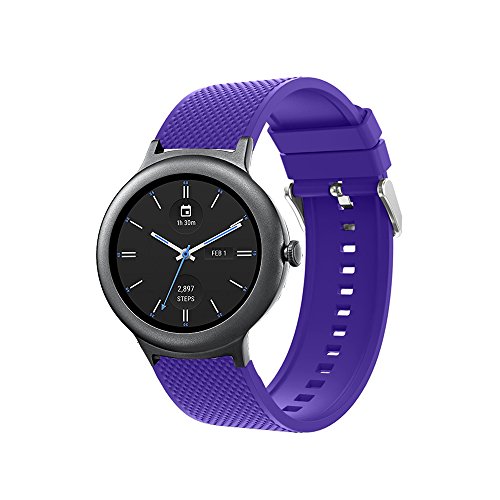LvBu Armband Kompatibel Für LG Watch Style, Sport Silikon Classic Ersatz Uhrenarmband Für LG Watch Style Smartwatch (Lila) von LvBu