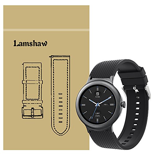 LvBu Armband Kompatibel Für LG Watch Style, Sport Silikon Classic Ersatz Uhrenarmband Für LG Watch Style Smartwatch (Schwarz) von LvBu