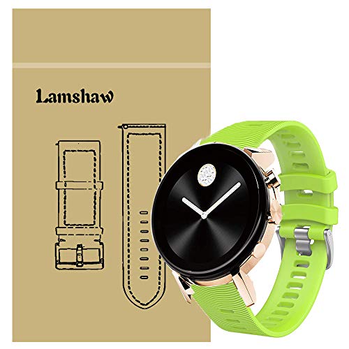 LvBu Armband Kompatibel Für Movado 2.0, Sport Silikon Classic Ersatz Uhrenarmband Für Movado Connect 2.0 Smartwatch 40mm / 42mm (Grün) von LvBu