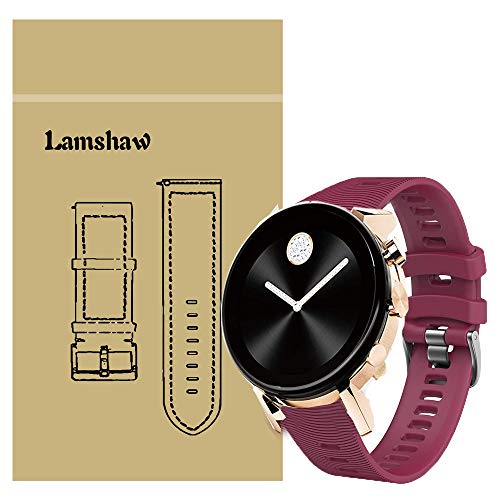 LvBu Armband Kompatibel Für Movado 2.0, Sport Silikon Classic Ersatz Uhrenarmband Für Movado Connect 2.0 Smartwatch 40mm / 42mm (Lila) von LvBu