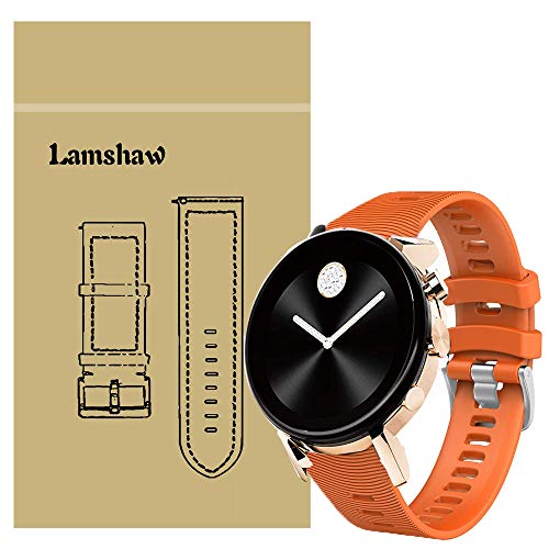 LvBu Armband Kompatibel Für Movado 2.0, Sport Silikon Classic Ersatz Uhrenarmband Für Movado Connect 2.0 Smartwatch 40mm / 42mm (Orange) von LvBu