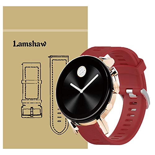 LvBu Armband Kompatibel Für Movado 2.0, Sport Silikon Classic Ersatz Uhrenarmband Für Movado Connect 2.0 Smartwatch 40mm / 42mm (Rot) von LvBu