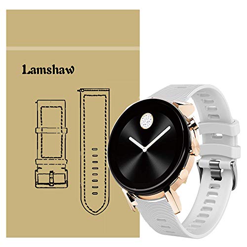 LvBu Armband Kompatibel Für Movado 2.0, Sport Silikon Classic Ersatz Uhrenarmband Für Movado Connect 2.0 Smartwatch 40mm / 42mm (Weiß) von LvBu
