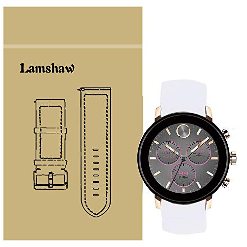 LvBu Armband Kompatibel Für Movado 2.0, Sport Silikon Classic Ersatz Uhrenarmband Für Movado Connect 2.0 Smartwatch 40mm / 42mm (Weiß) von LvBu