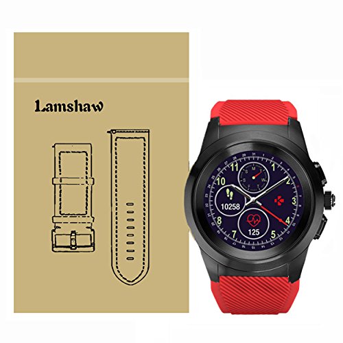 LvBu Armband Kompatibel Für MyKronoz ZeTime, Sport Silikon Classic Ersatz Uhrenarmband Für MyKronoz ZeTime Smartwatch (Rot) von LvBu