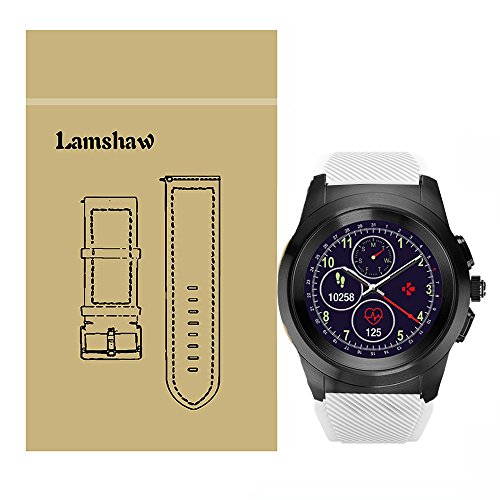 LvBu Armband Kompatibel Für MyKronoz ZeTime, Sport Silikon Classic Ersatz Uhrenarmband Für MyKronoz ZeTime Smartwatch (Weiß) von LvBu
