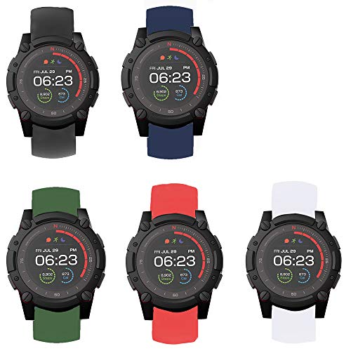 LvBu Armband Kompatibel Für PowerWatch 2, Sport Silikon Classic Ersatz Uhrenarmband Für Matrix PowerWatch 2 Smartwatch (5 Pack) von LvBu