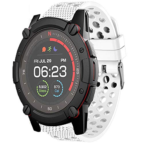LvBu Armband Kompatibel Für PowerWatch 2, Sport Silikon Classic Ersatz Uhrenarmband Für Matrix PowerWatch 2 Smartwatch (Weiß) von LvBu