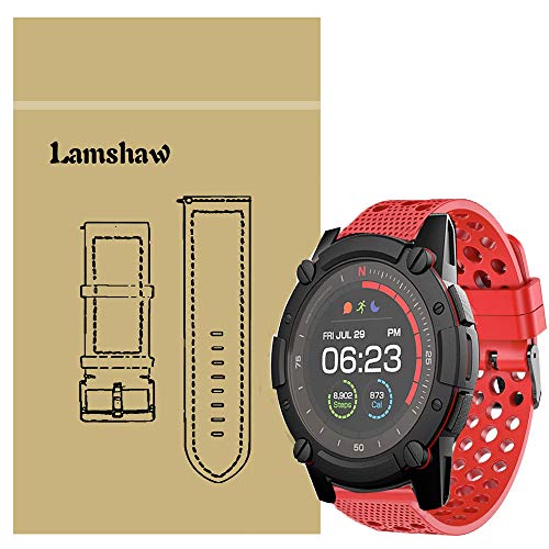 LvBu Armband Kompatibel Für PowerWatch 2, Sport Silikon Classic Ersatz Uhrenarmband Für Matrix PowerWatch 2 Smartwatch (rot) von LvBu