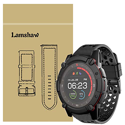 LvBu Armband Kompatibel Für PowerWatch 2, Sport Silikon Classic Ersatz Uhrenarmband Für Matrix PowerWatch 2 Smartwatch (schwarz) von LvBu