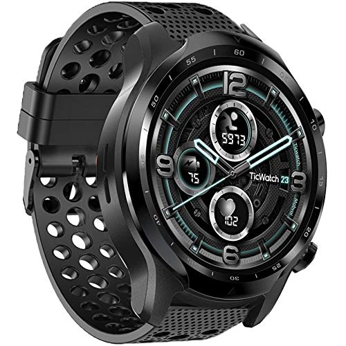 LvBu Armband Kompatibel Für Ticwatch Pro 3, Sport Silikon Classic Ersatz Uhrenarmband Für Ticwatch Pro 3 Smartwatch (schwarz) von LvBu
