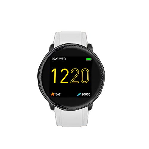 LvBu Armband Kompatibel Für UMIDIGI Uwatch 2, Leder Silikon Classic Ersatz Uhrenarmband Für UMIDIGI Uwatch2 Smartwatch (Weiß) von LvBu