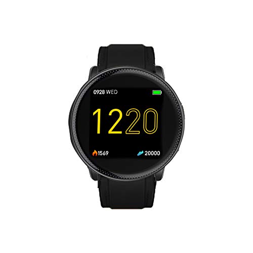 LvBu Armband Kompatibel Für UMIDIGI Uwatch 2, Leder Silikon Classic Ersatz Uhrenarmband Für UMIDIGI Uwatch2 Smartwatch (schwarz) von LvBu