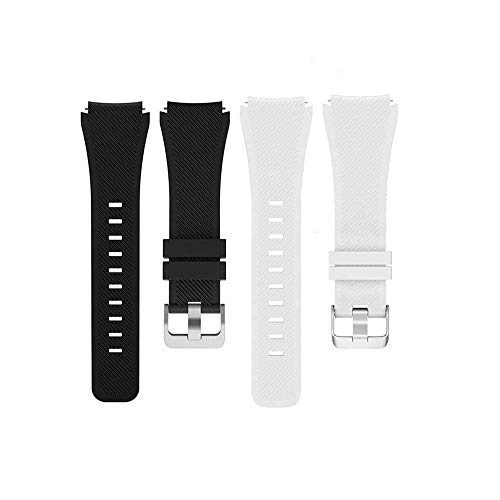 LvBu Armband Kompatibel Für UMIDIGI Uwatch 2, Sport Silikon Classic Ersatz Uhrenarmband Für UMIDIGI Uwatch2 Smartwatch (Weiß+Schwarz) von LvBu