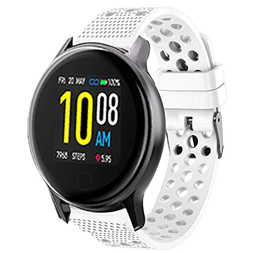 LvBu Armband Kompatibel Für UMIDIGI Uwatch 2S, Sport Silikon Classic Ersatz Uhrenarmband Für UMIDIGI Uwatch 2S Smartwatch (Weiß) von LvBu