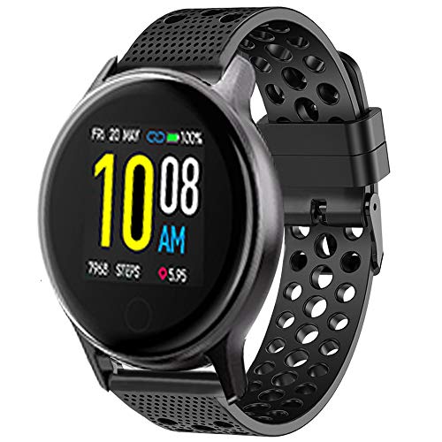 LvBu Armband Kompatibel Für UMIDIGI Uwatch 2S, Sport Silikon Classic Ersatz Uhrenarmband Für UMIDIGI Uwatch 2S Smartwatch (schwarz) von LvBu