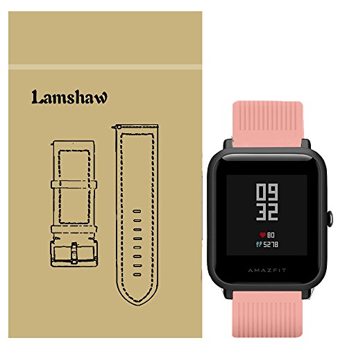 LvBu Armband Kompatibel Für Xiaomi Amazfit Bip, Sport Silikon Classic Ersatz Uhrenarmband Für Xiaomi Huami Amazfit Bip Younth Watch/Amazfit Bip Lite Smart Watch (Pink) von LvBu