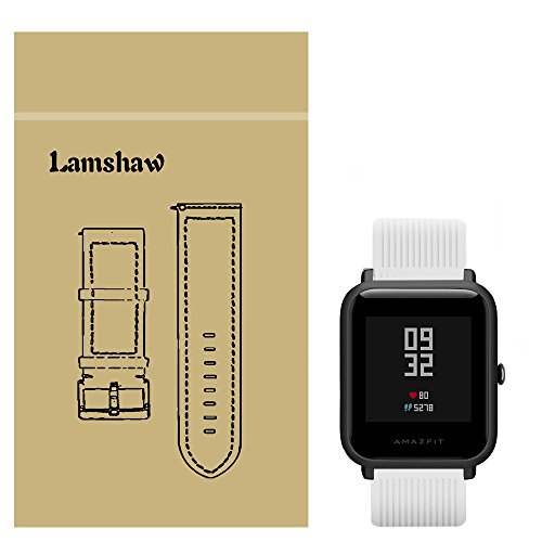 LvBu Armband Kompatibel Für Xiaomi Amazfit Bip, Sport Silikon Classic Ersatz Uhrenarmband Für Xiaomi Huami Amazfit Bip Younth Watch/Amazfit Bip Lite Smart Watch (Weiß) von LvBu