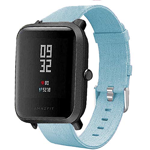 LvBu Armband Kompatibel für Amazfit bip, Nylon Strick Replacement Uhrenarmband für Xiaomi Huami Amazfit Bip Smartwatch (Blau) von LvBu