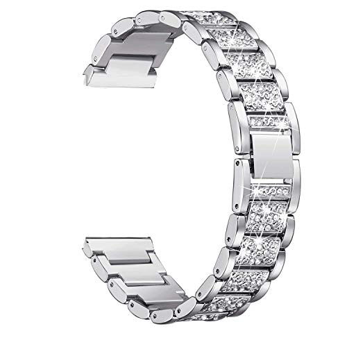 LvBu Armband Kompatibel für Honor Watch ES, Damen Metall Band Premium Edelstahl Bracelet Gurt für Honor Watch ES Smartwatch (Silber) von LvBu