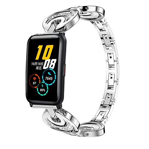 LvBu Armband Kompatibel für Honor Watch ES, Damen Metall Band Premium Edelstahl Bracelet Gurt für Honor Watch ES Smartwatch (Silber) von LvBu