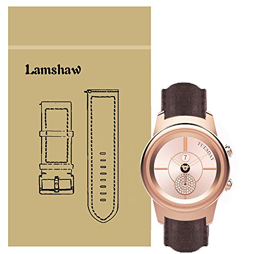 LvBu Armband Kompatibel mit 3Plus Callie, Quick Release Leder Classic Ersatz Uhrenarmband für 3Plus Callie Smartwatch (Braun) von LvBu