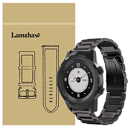 LvBu Armband Kompatibel mit 3Plus Cruz, Classic Edelstahl Uhrenarmband für 3Plus Cruz Smartwatch (Schwarz) von LvBu