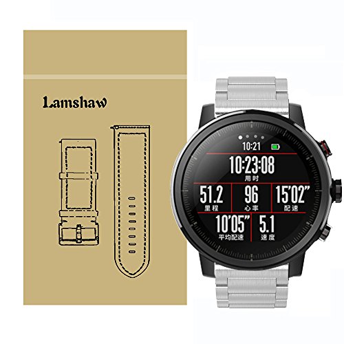 LvBu Armband Kompatibel mit Amazfit Stratos, Classic Edelstahl Uhrenarmband für Amazfit Stratos Smartwatch (Silber) von LvBu