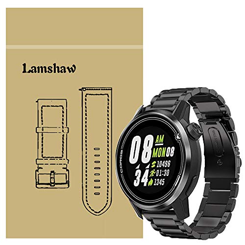 LvBu Armband Kompatibel mit COROS APEX, Classic Edelstahl Uhrenarmband für COROS APEX 42mm GPS Watch (42mm case, Schwarz) von LvBu