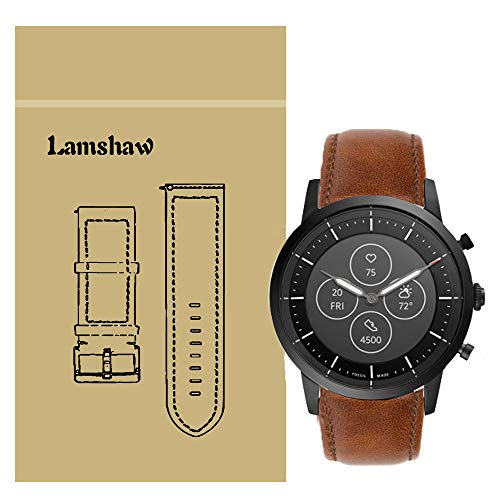 LvBu Armband Kompatibel mit Fossil Collider HR - Quick Release Leder Classic Ersatz Uhrenarmband für Hybrid Smartwatch (Braun) von LvBu