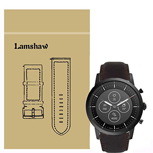 LvBu Armband Kompatibel mit Fossil Collider HR, Quick Release Leder Classic Ersatz Uhrenarmband für Fossil Hybrid Smartwatch HR Collider/Fossil Collider Hybrid Smartwatch (Coffee) von LvBu