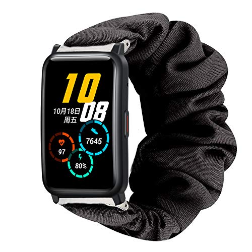 LvBu Armband Kompatibel mit Honor Watch ES, weiche Haargummis Uhrenarmband für Honor Watch ES Fitness Smartwatch (schwarz) von LvBu