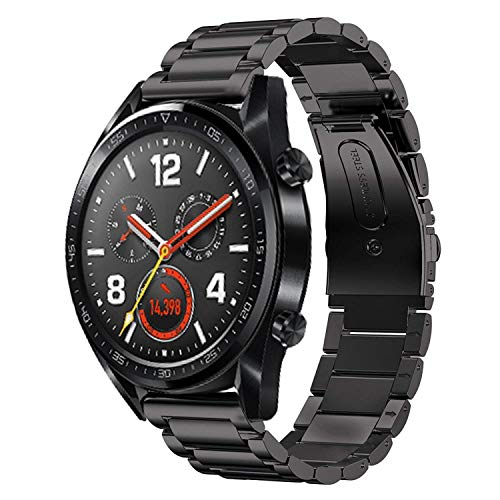 LvBu Armband Kompatibel mit Huawei Watch GT, Classic Edelstahl Uhrenarmband für Huawei Watch GT Smartwatch (schwarz) von LvBu