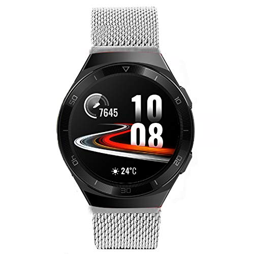 LvBu Armband Kompatibel mit Huawei Watch GT 2e, Classic Rostfreier Edelstahl Ersatzband für Huawei Watch GT 2e Smartwatch (Silber) von LvBu