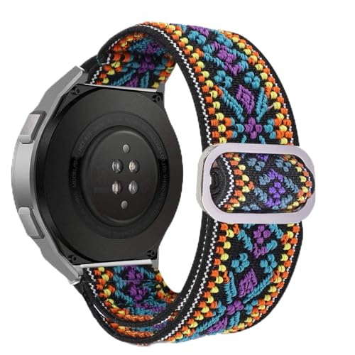LvBu Armband Kompatibel mit Huawei Watch GT 2e, Einstellbar Stoff Armbänder, Weich und Dehnbar Elastizität Ersatzband für Huawei Watch GT 2e Smartwatch (Lila Blume) von LvBu