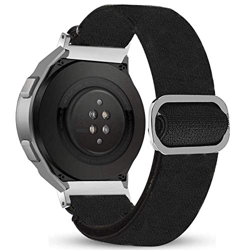 LvBu Armband Kompatibel mit Huawei Watch GT 2e, Einstellbar Stoff Armbänder, Weich und Dehnbar Elastizität Ersatzband für Huawei Watch GT 2e Smartwatch (schwarz) von LvBu