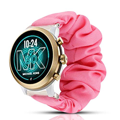 LvBu Armband Kompatibel mit Michael Kors MKGO, weiche Haargummis Uhrenarmband für Michael Kors Access Gen 4 MKGO (Pink) von LvBu