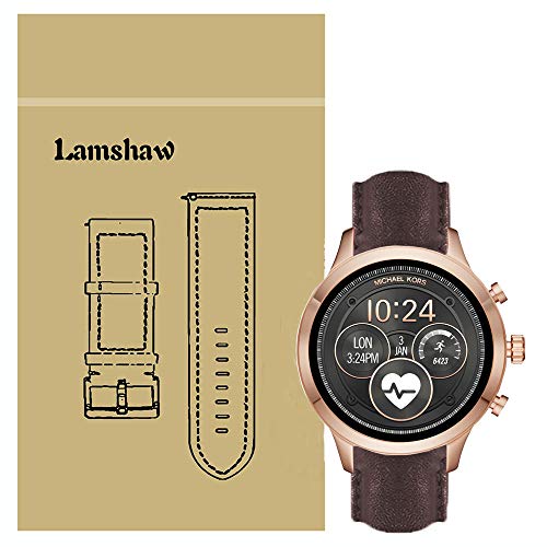 LvBu Armband Kompatibel mit Michael Kors Runway, Quick Release Leder Classic Ersatz Uhrenarmband für Michael Kors Access Runway Smartwatch (Braun) von LvBu