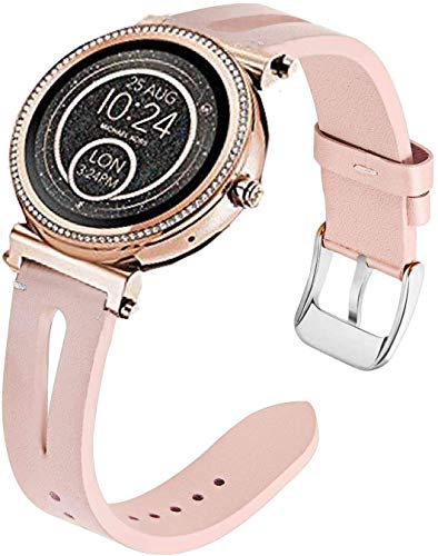LvBu Armband Kompatibel mit Michael Kors Sofie, Quick Release Leder Classic Ersatz Uhrenarmband für Michael Kors Access Sofie Smartwatch (Pink) von LvBu