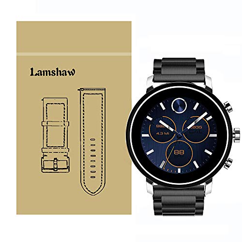 LvBu Armband Kompatibel mit Movado 2.0, Classic Edelstahl Uhrenarmband für Movado Connect 2.0 Smartwatch 40mm/42mm (Schwarz) von LvBu