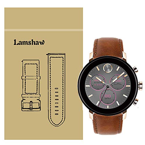 LvBu Armband Kompatibel mit Movado 2.0, Quick Release Leder Classic Ersatz Uhrenarmband für Movado Connect 2.0 Smartwatch 40mm / 42mm (Braun) von LvBu