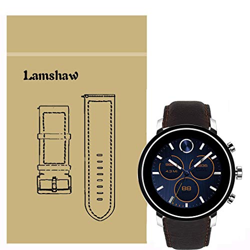 LvBu Armband Kompatibel mit Movado 2.0, Quick Release Leder Classic Ersatz Uhrenarmband für Movado Connect 2.0 Smartwatch 40mm / 42mm (Coffee) von LvBu