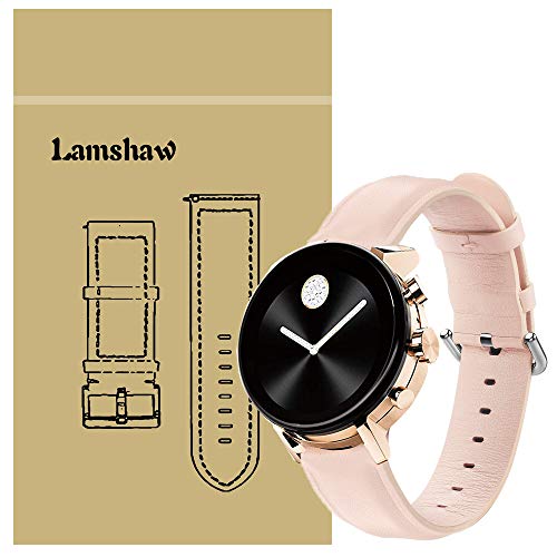 LvBu Armband Kompatibel mit Movado 2.0, Quick Release Leder Classic Ersatz Uhrenarmband für Movado Connect 2.0 Smartwatch 40mm / 42mm (Pink) von LvBu