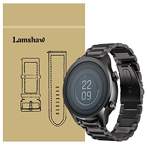 LvBu Armband Kompatibel mit TICWATCH C2+, Classic Edelstahl Uhrenarmband für Xiaomi Huami TICWATCH C2 + Smartwatch (schwarz) von LvBu