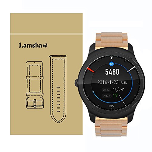 LvBu Armband Kompatibel mit Ticwatch 2, Classic Edelstahl Uhrenarmband für Ticwatch 2 Smartwatch (Roségold) von LvBu